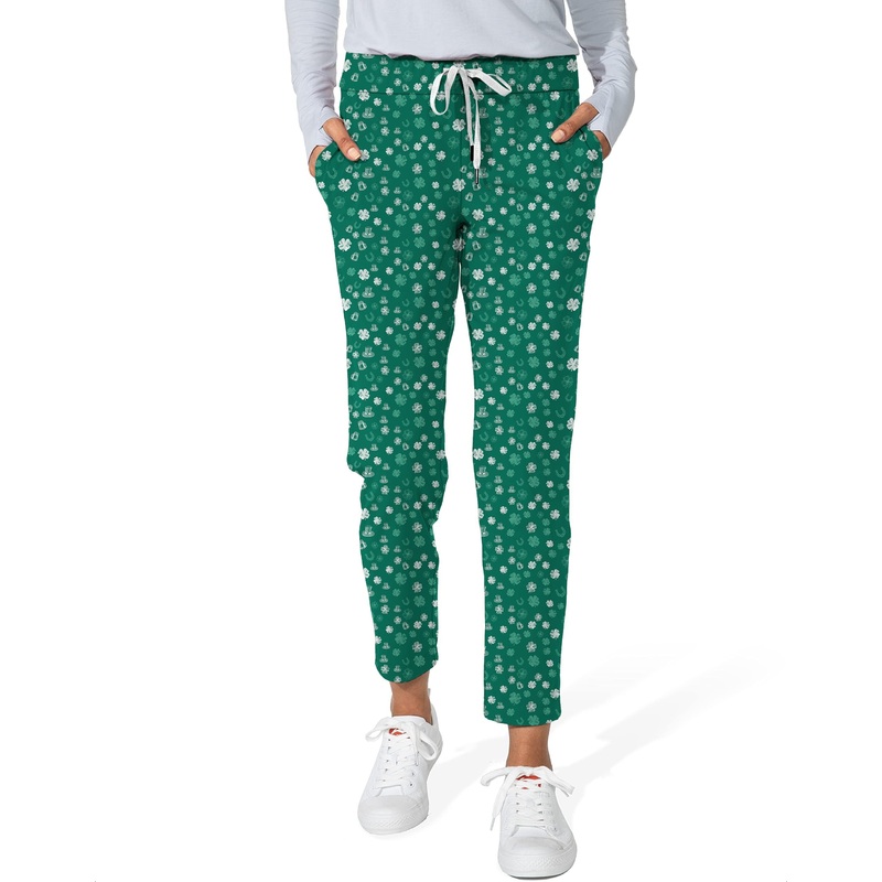 Green beer clover leaf St. Patrick’s Day-Women’s 7/8 Stretch Ankle Golf Pants