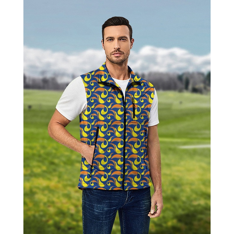 Men’s toucan Lightweight Softshell Vest Sleeveless Jacket for Golf Windproof Waterproof