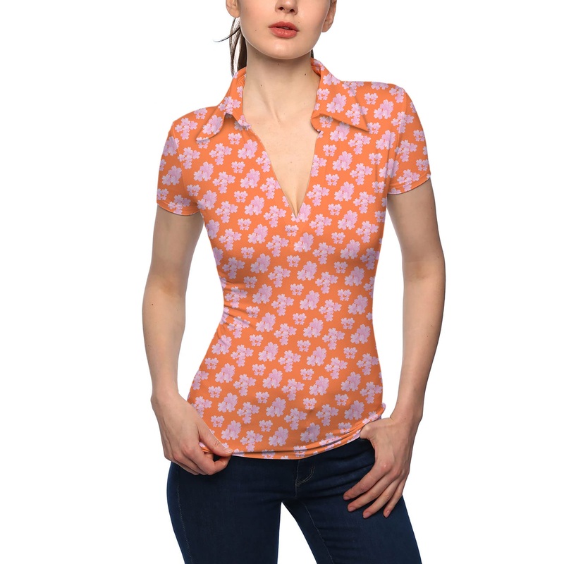 Women’s sakura V Neck Golf Polo