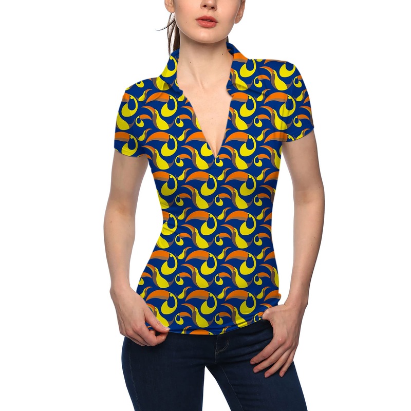 Women’s toucan V Neck Golf Polo