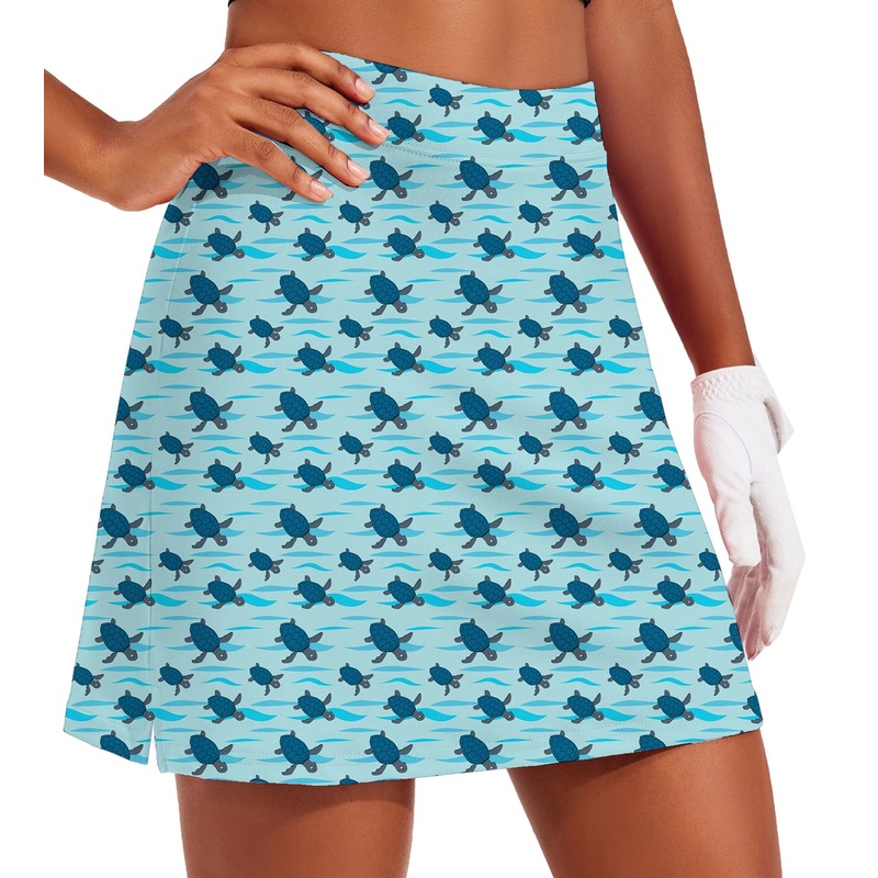 Women’s Turtle Time Golf Skirts Inner Shorts Pocket