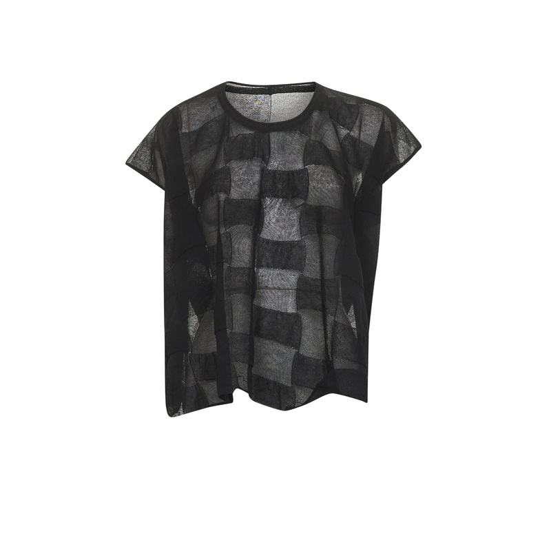 Black textured knit top|S|M