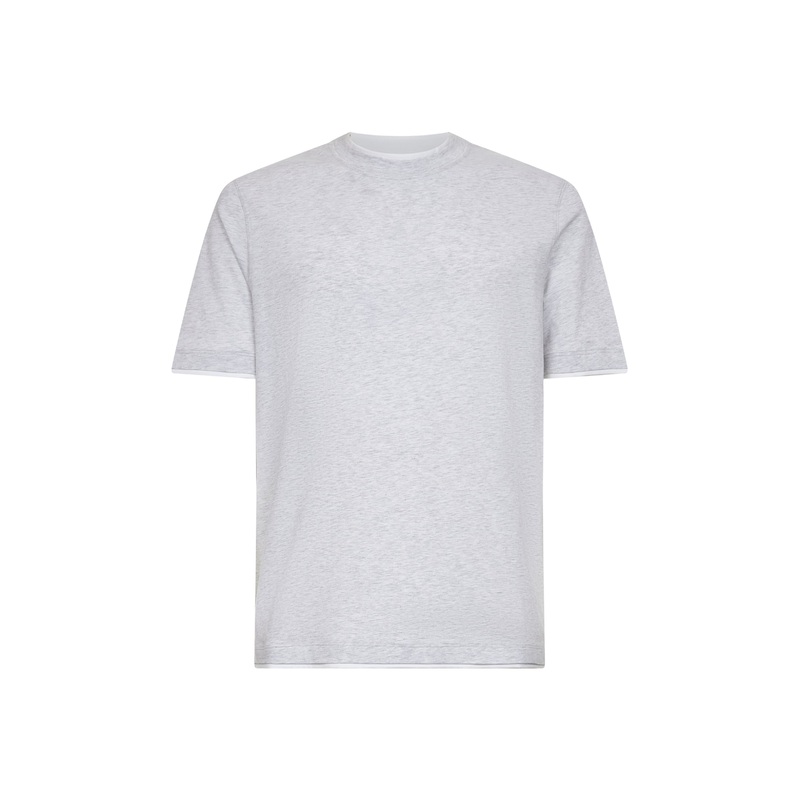 White cotton Faux Layering T-shirt