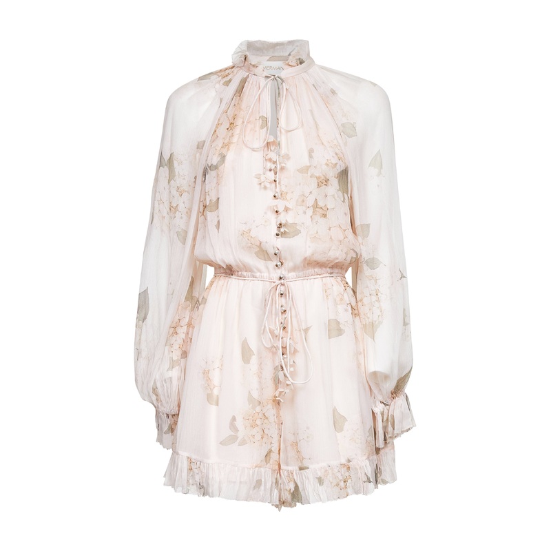 White Hydrangea viscose Balance playsuit