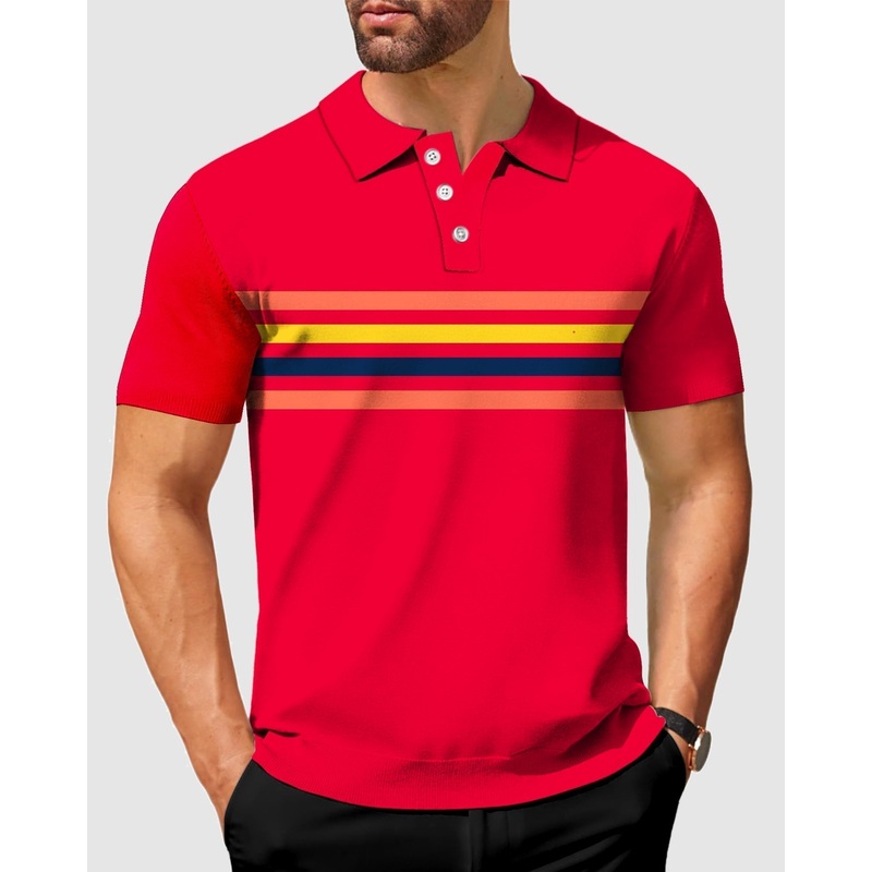 Men’s Mix Horizontal stripes-Stripe Series Polo