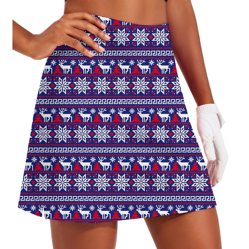 Women’s Winter Wonderland Golf Skirts Inner Shorts Pocket