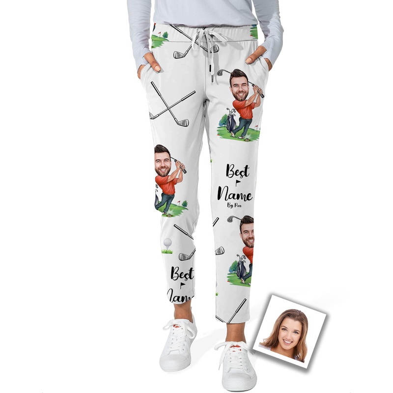 Custom Photo Face & Your Name-Women’s 7/8 Stretch Ankle Golf Pants