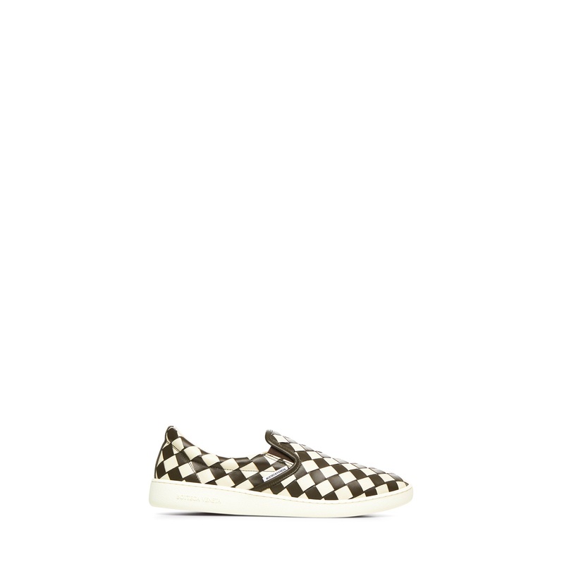 Sawyer Two-Tone Intrecciato Leather Slip-On Sneakers