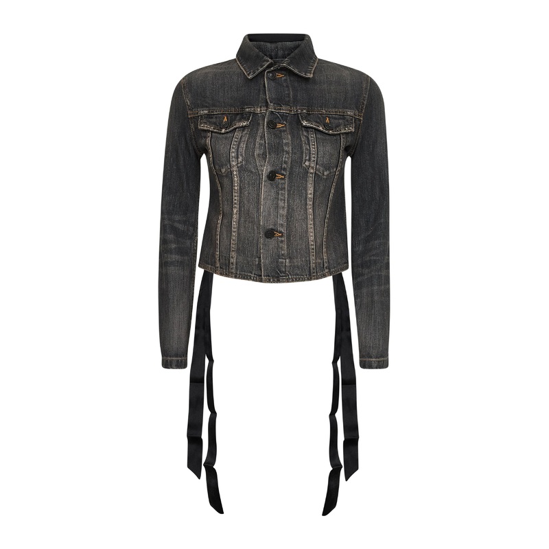 Dark grey denim Lace-Up jacket