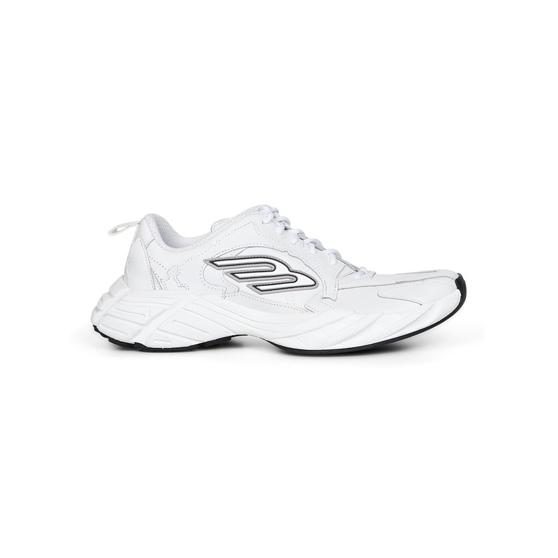 White cowskin and polyester Monday Shoe sneakers