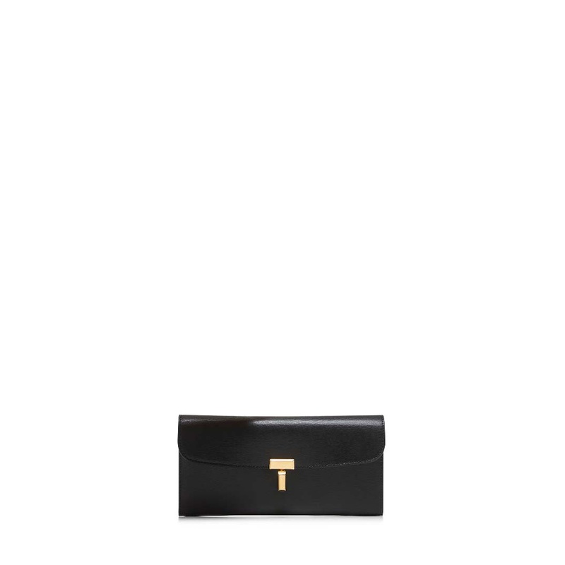 Black leather T-Lock wallet|PZ