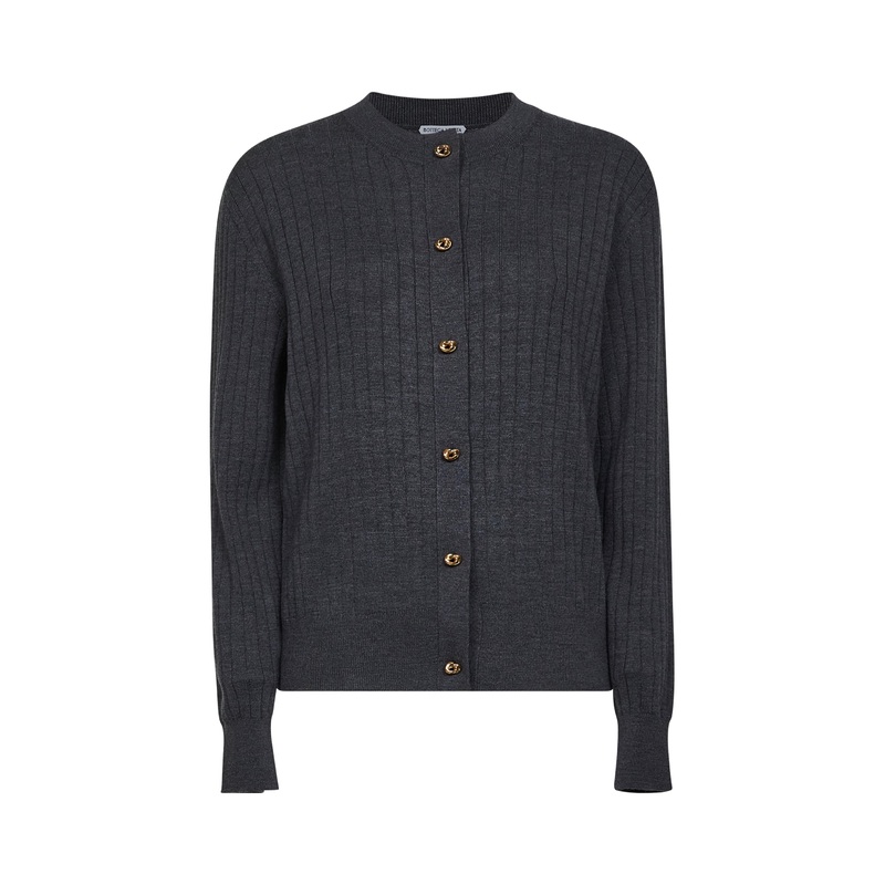 Grey flat rib knit cardigan|XS|S|M|L