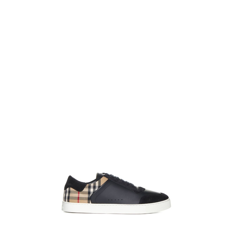 Stevie check canvas and leather sneakers by Burberry