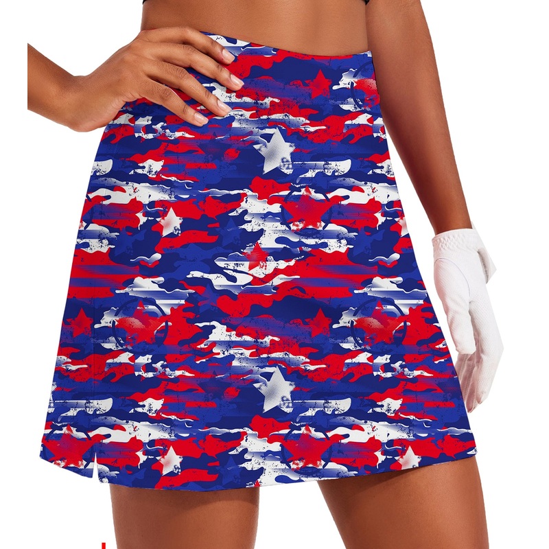 Women’s USA camo Golf Skirts Inner Shorts Pocket