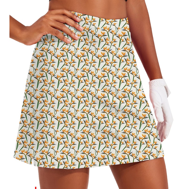 Women’s Youth Birds of Paradise Golf Skirts Inner Shorts Pocket