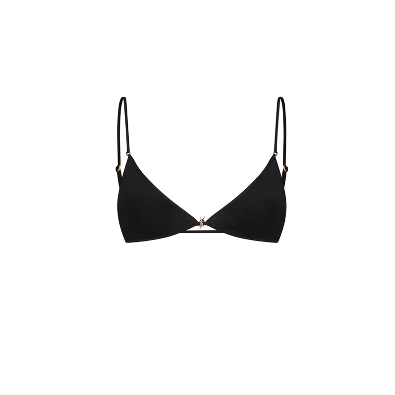 Black stretch viscose triangle bra