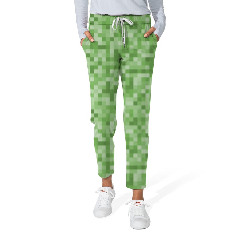 Light Green Pixel Big Women’s 7/8 Stretch Ankle Golf Pants