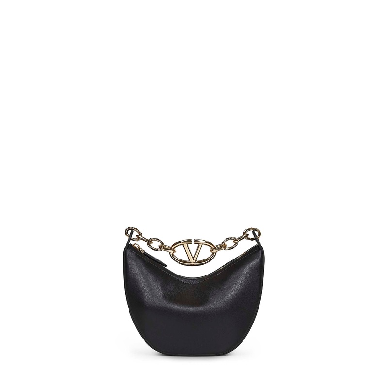 Black Mini Hobo VLogo Moon bag