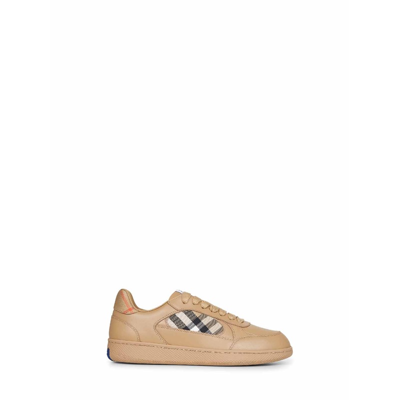 Beige leather and Check Terrace sneakers