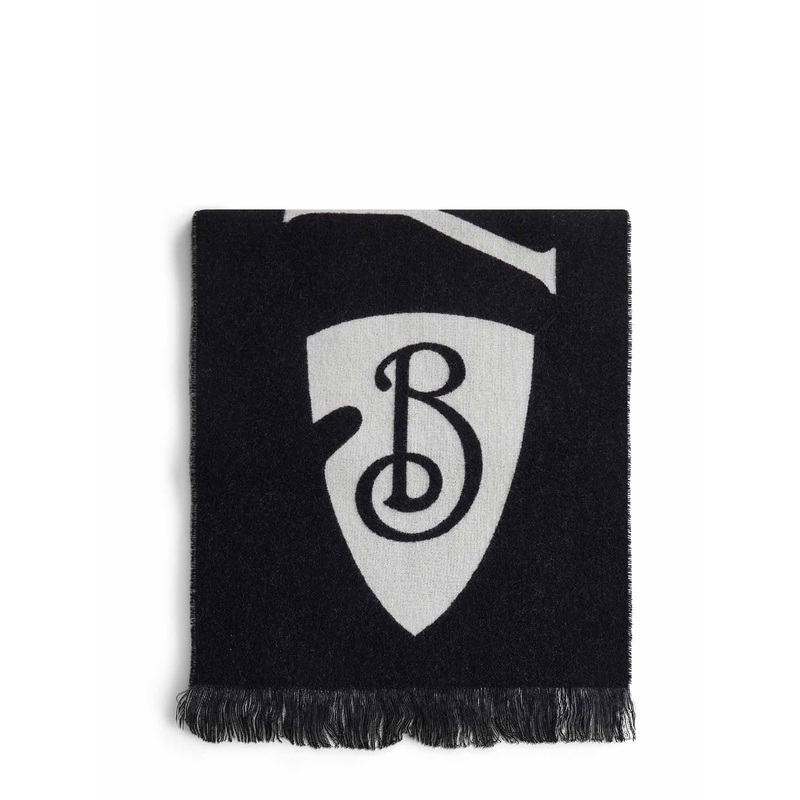 Black and white wool reversible scarf