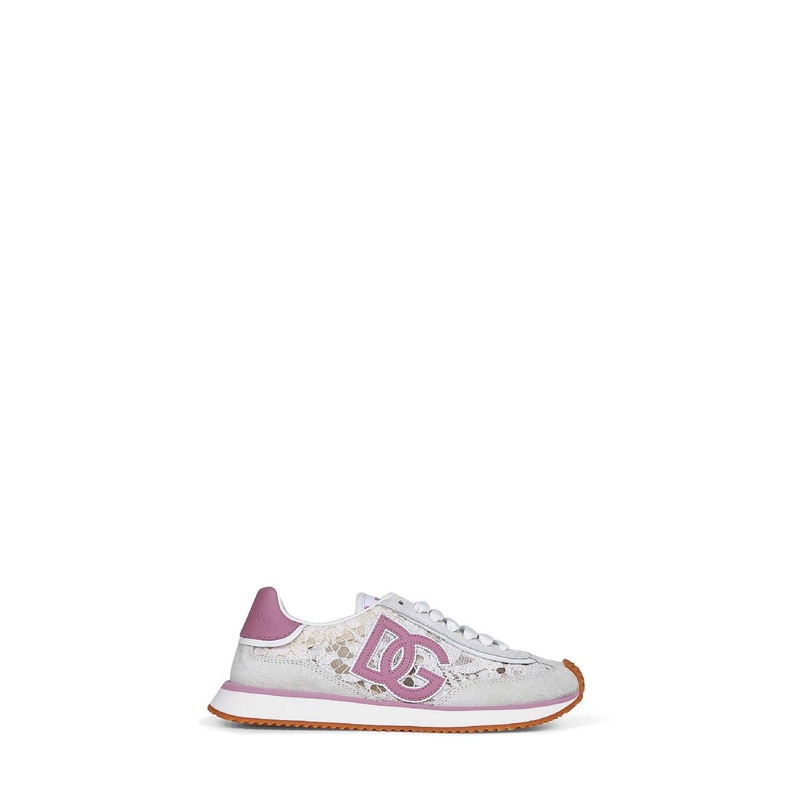 White and pink DG CUSHION sneakers