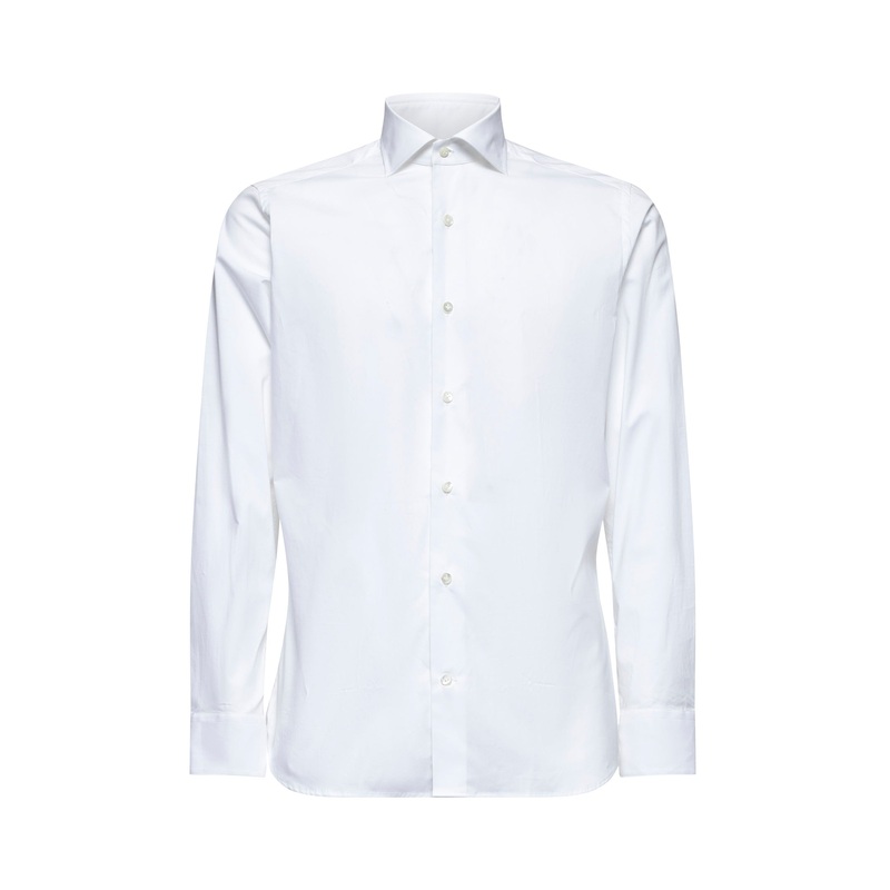 White stretch cotton classic shirt