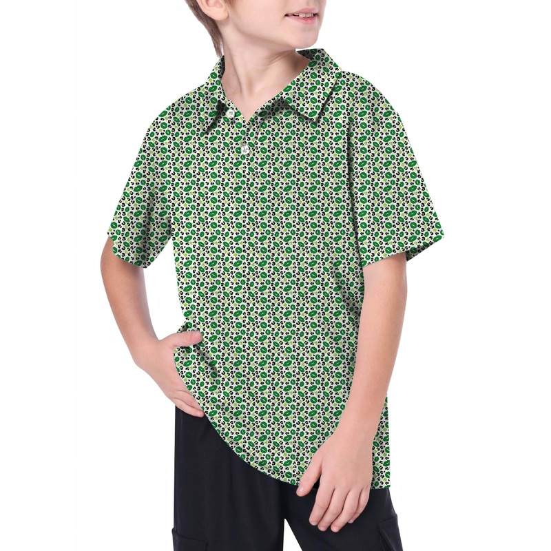 Youth Green leopard kiss St. Patrick’s Day Golf Polo