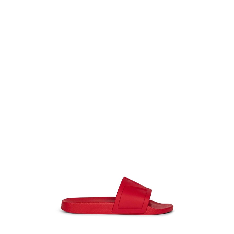Red rubber Coolside slider sandals