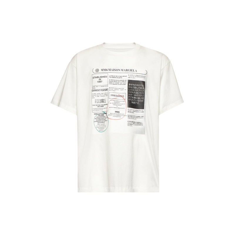 White Newspaper print T-shirt|S|M|L|XL