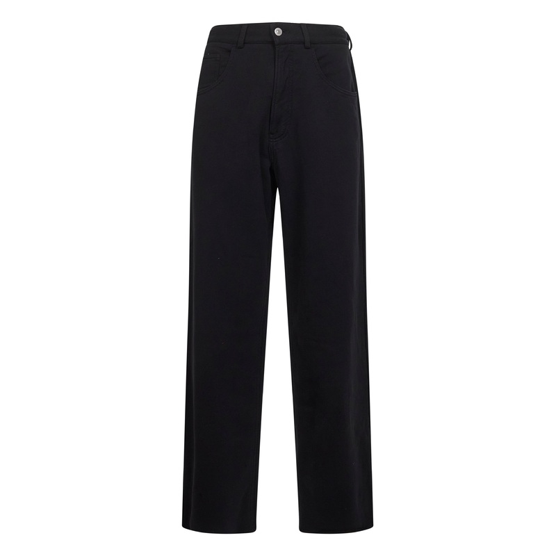 Black jersey five-pocket trousers