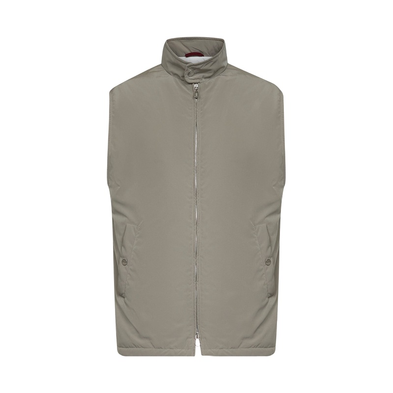 Grey water-repellent microfibre vest
