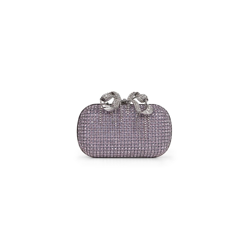 Lilac clutch with shoulder strap