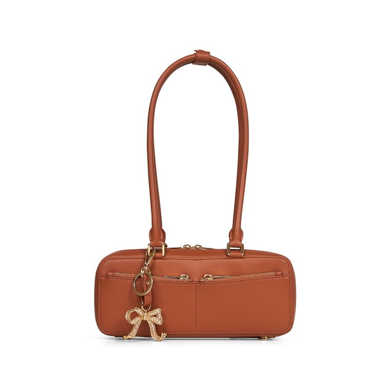 Tan baguette shoulder bag|PZ
