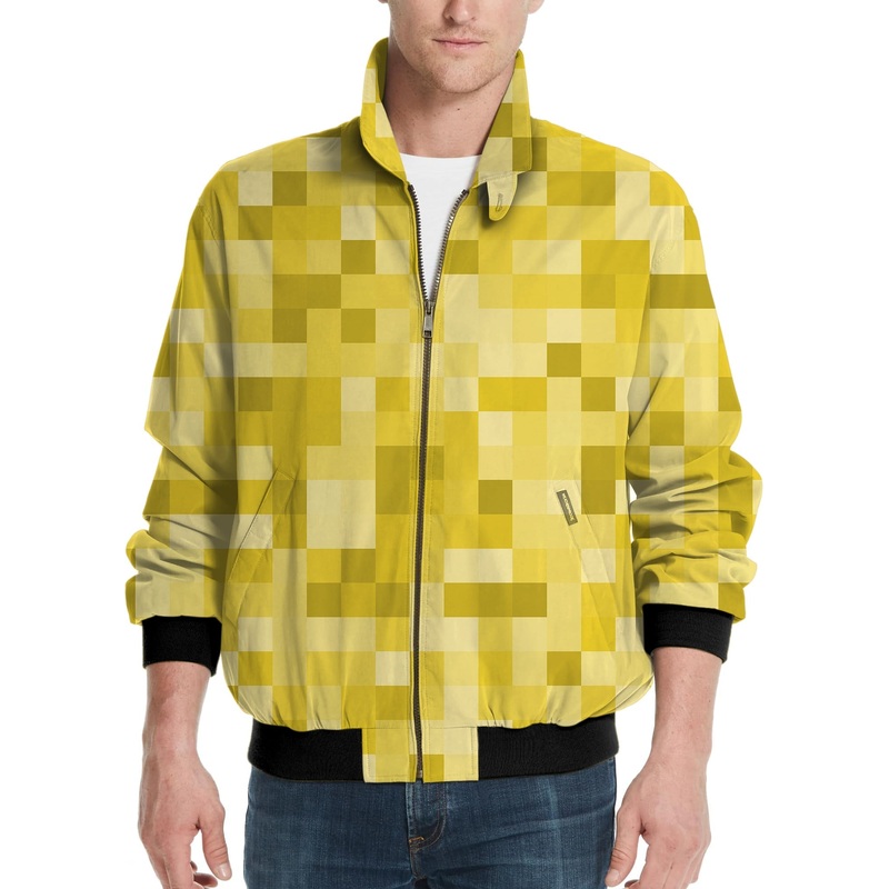 Yellow Pixel Big Men’s Golf Windbreaker Light Jacket