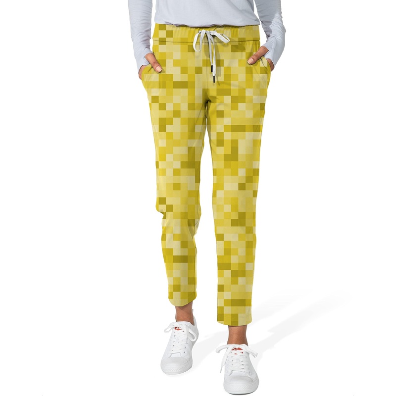 Yellow Pixel Big Women’s 7/8 Stretch Ankle Golf Pants