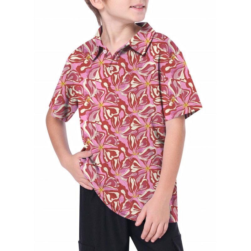 Youth Sunset Blossom Golf Polo