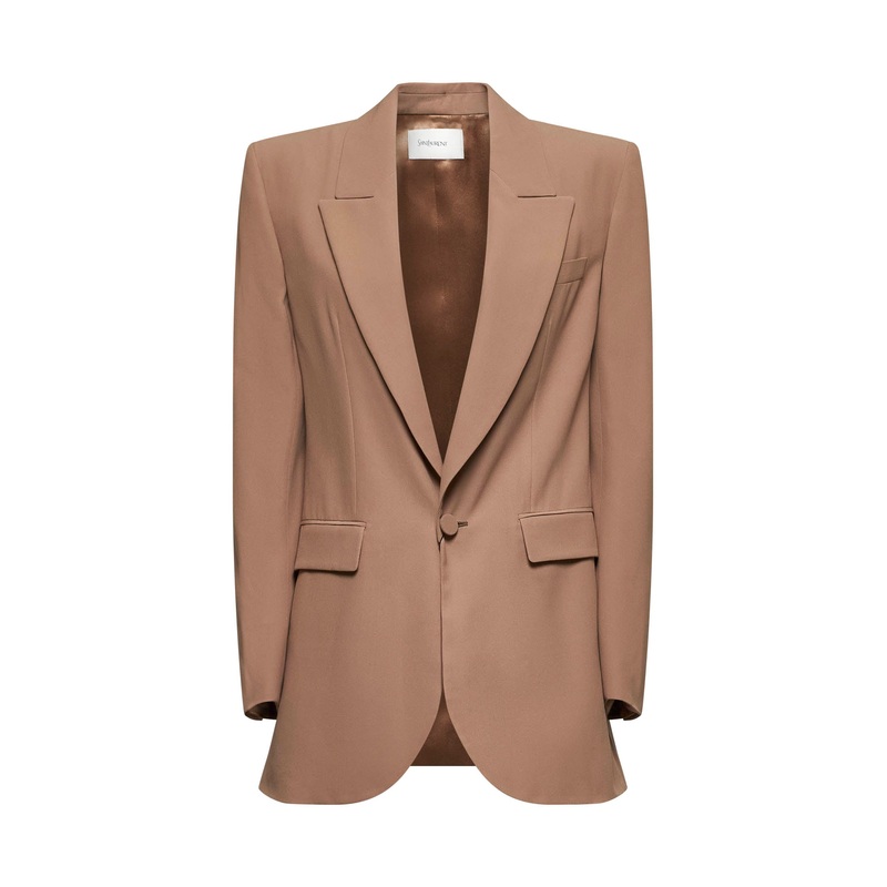 Beige silk crpe blazer|36|38