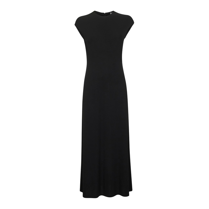 Black fluid stretch jersey Everyday long dress