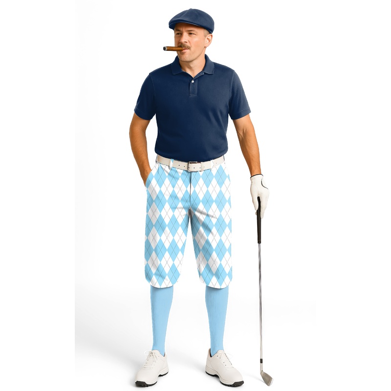 Blue Argyle-Men’s Golf Knickers Pants