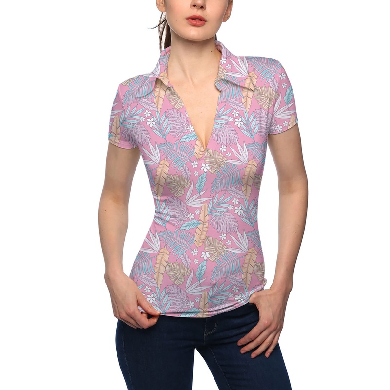 Women’s Feathered Paradise V Neck Golf Polo