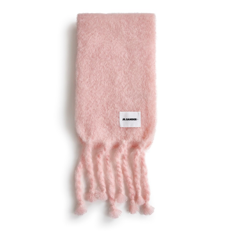 Pink mohair and wool blend scarf