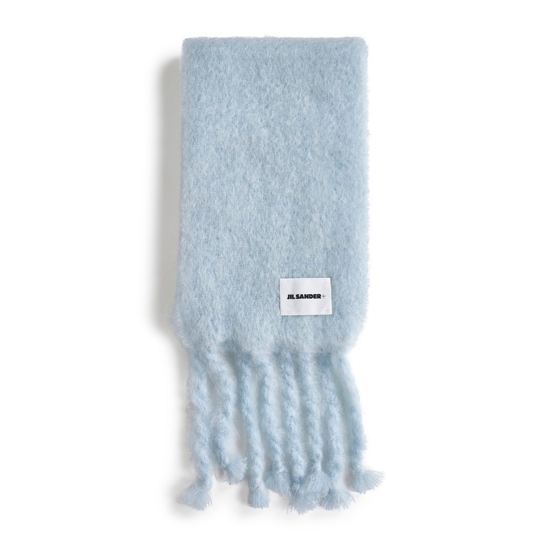 Sky mohair and wool blend scarf