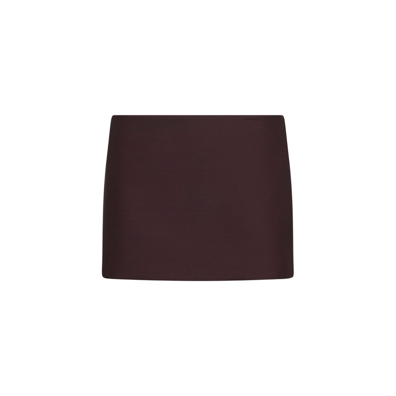 Almandine silk and wool faille Jett mini skirt