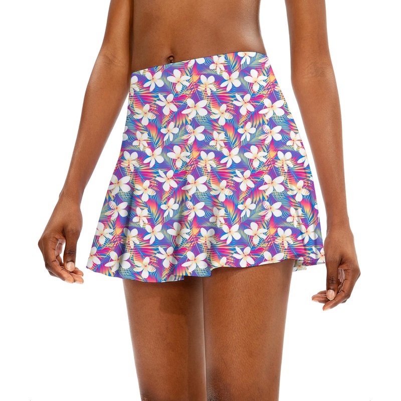 Rainbow Tropics Women’s Athletic Golf Skorts Flared Skirts