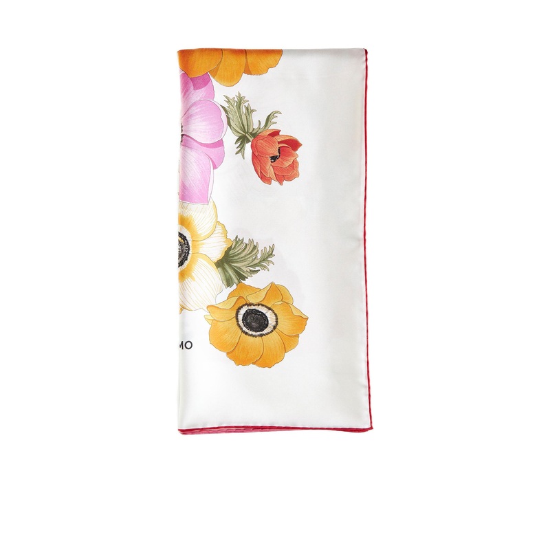 Silk Scarf with Anemone Print|PZ
