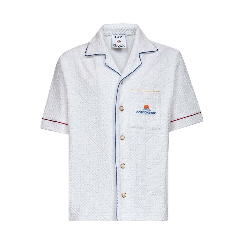 White Monogram Jacquard Towelling shirt