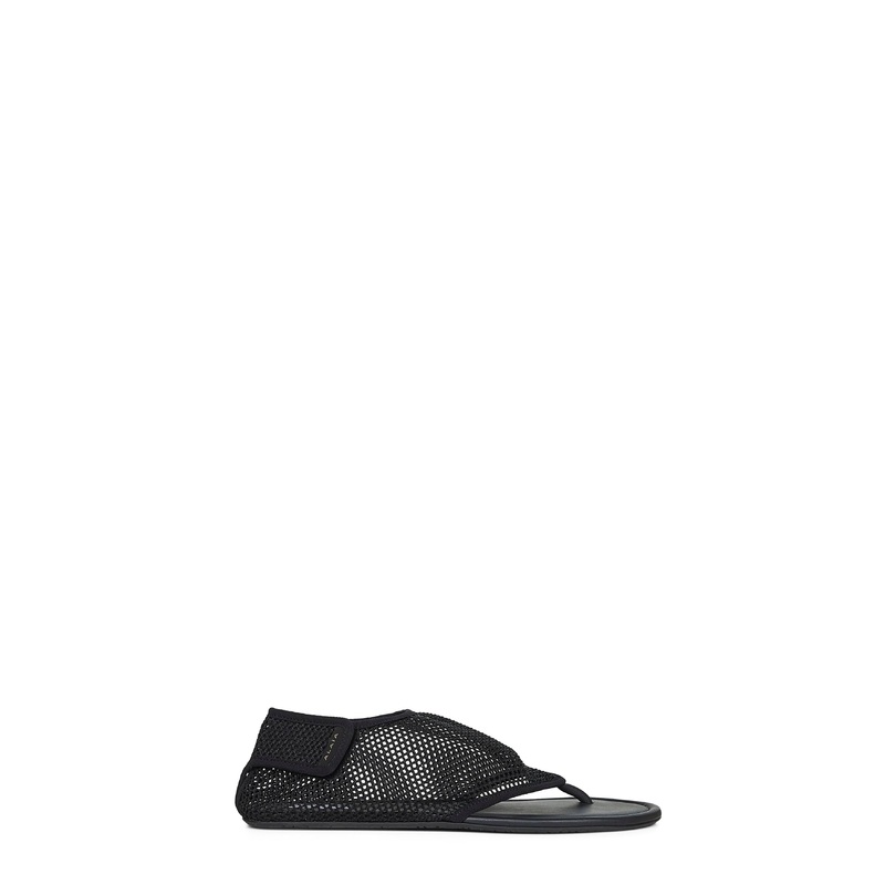 Black fishnet fabric thing sandals