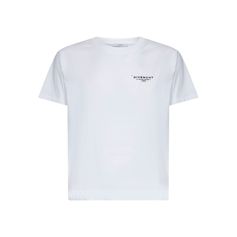 White cotton jersey crewneck T-shirt