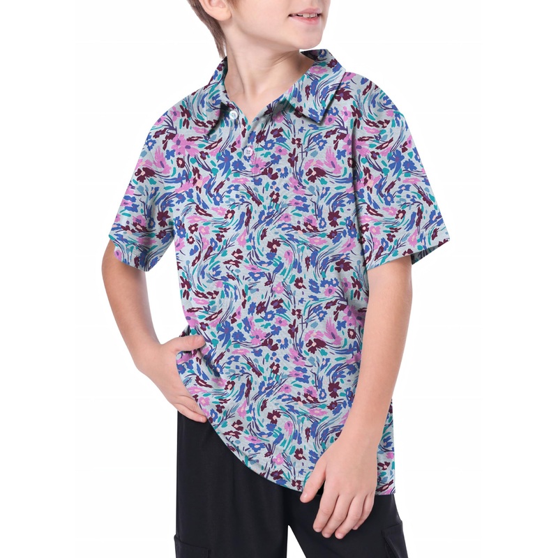Youth summer floral Golf Polo|8Y|10Y|11Y|12Y|13Y|14Y|16Y