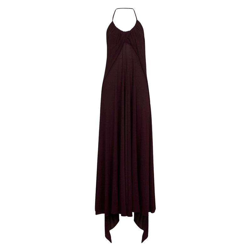 Burgundy jersey long cross dress